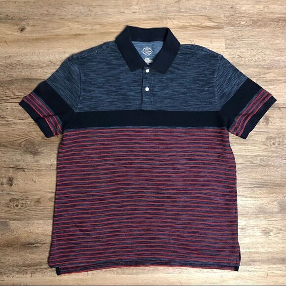 St. John’s Bay Men’s Blue & Red Polo Shirt Size L - Picture 1 of 6